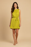 Mini Dress With Front Yoke Pleating Detail