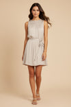 Mini Dress With Front Yoke Pleating Detail