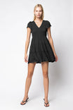 Short Sleeve Smocked Tiered Mini Dress