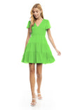 Short Sleeve Smocked Tiered Mini Dress
