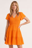 Short Sleeve Smocked Tiered Mini Dress