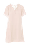 Flutter Sleeve Shift Dress With Neck Frill Detail