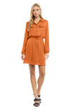 Lapel Collar Flap Pocket Mini Dress