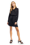 Lapel Collar Flap Pocket Mini Dress
