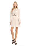 Lapel Collar Flap Pocket Mini Dress