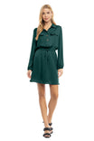 Lapel Collar Flap Pocket Mini Dress