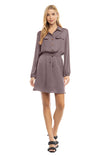Lapel Collar Flap Pocket Mini Dress