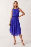 Smocked Flared Midi Dress