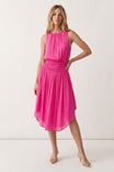 Smocked Flared Midi Dress