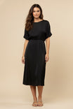 Boat Neck Dress With a Side Slit