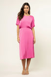 Boat Neck Dress With a Side Slit