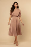 Boat Neck Dress With a Side Slit