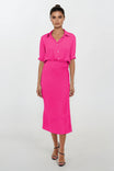 Button Up Midi Shirt Dress