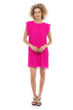 Flutter Sleeve Pleated Mini Dress