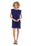 Flutter Sleeve Pleated Mini Dress