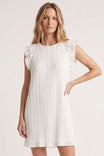 Flutter Sleeve Pleated Mini Dress
