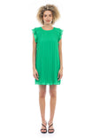 Flutter Sleeve Pleated Mini Dress