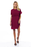 Mini Dress With Pleated Overlay Top