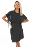 Mini Dress With Pleated Overlay Top