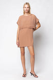Mini Dress With Pleated Overlay Top