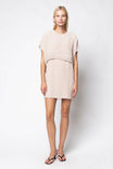 Mini Dress With Pleated Overlay Top