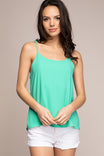Sleeveless Woven Top With Spagetti Straps