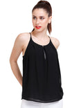 Zipper Spaghetti Strap Top