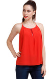 Zipper Spaghetti Strap Top