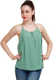 Zipper Spaghetti Strap Top