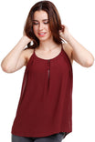 Zipper Spaghetti Strap Top