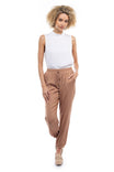 Satin Joggers with Elastic Waist