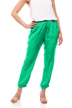 Satin Joggers with Elastic Waist