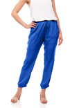 Satin Joggers with Elastic Waist