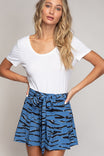 Zebra Shorts With Double Front Pleats
