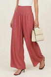 Smocked Waist Wide Leg Pant
