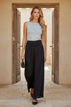 Smocked Waist Wide Leg Pant