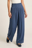 Smocked Waist Wide Leg Pant