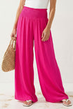Smocked Waist Wide Leg Pant