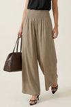 Smocked Waist Wide Leg Pant