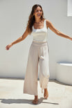 Smocked Waist Wide Leg Pant