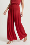 Smocked Waist Wide Leg Pant