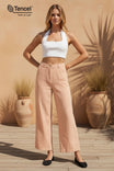 Tencel Garment Dye Trouser With Front Welt Pockets