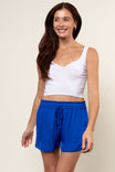 Satin Flowy Shorts With Elasticized Waist