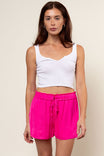 Satin Flowy Shorts With Elasticized Waist