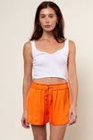 Satin Flowy Shorts With Elasticized Waist