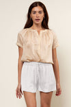 Satin Flowy Shorts With Elasticized Waist