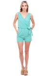 Wrap Tie Tencel Stripe Romper