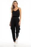 Cargo Jumpsuit With Rib Band Detail