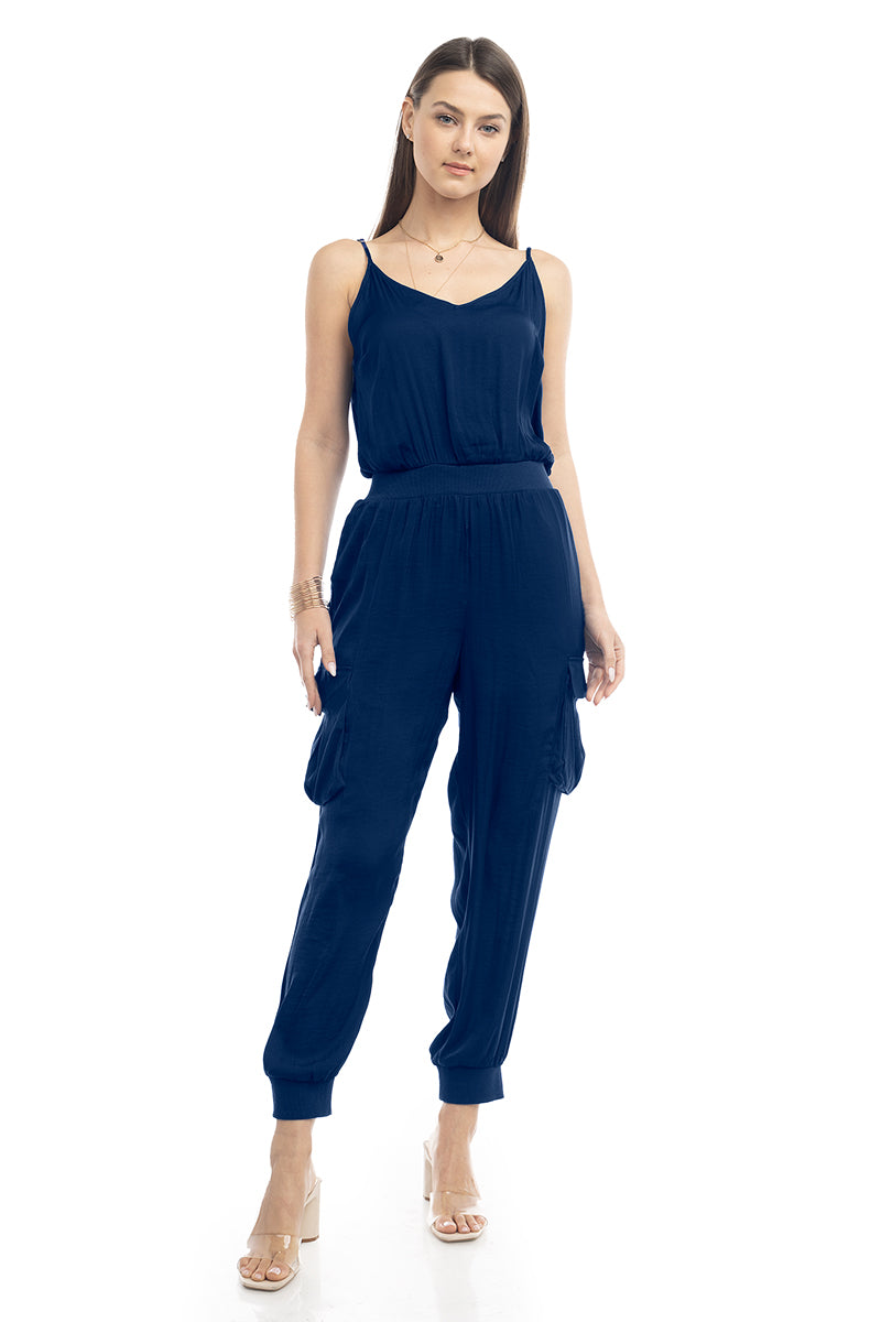 Cargo Jumpsuit With Rib Band Detail – Naked Zebra Wholesale