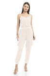 Cargo Jumpsuit With Rib Band Detail